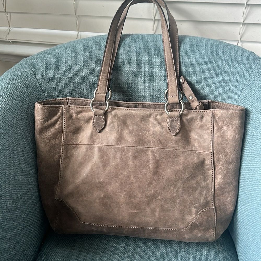 Frye Melissa Tan Leather Tote Handbag - Picture 5 of 9